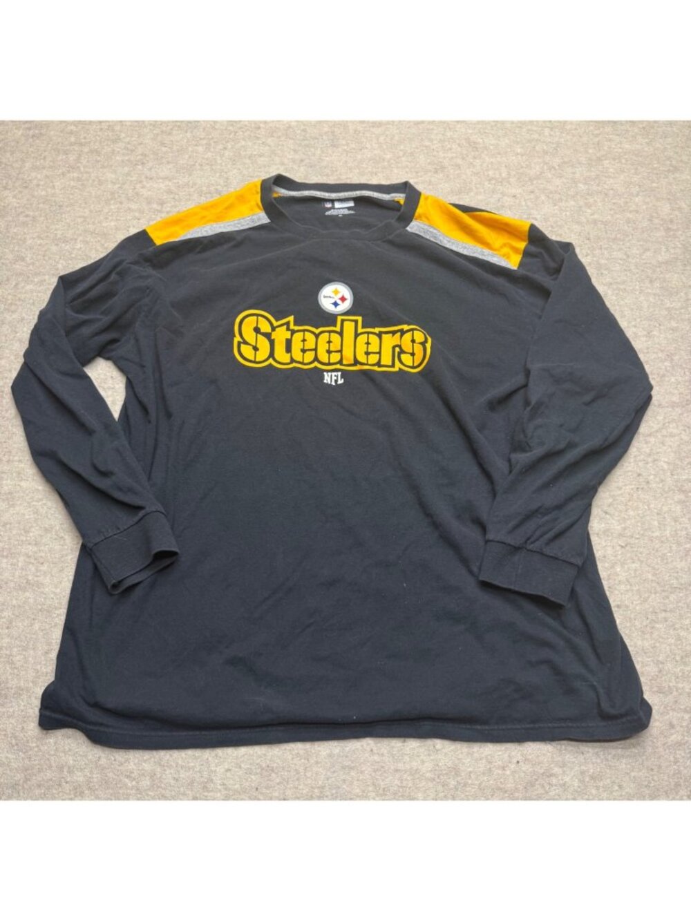 Pittsburgh Steelers Black & Yellow Long Sleeve T-Shirt NFL Team Apparel XL